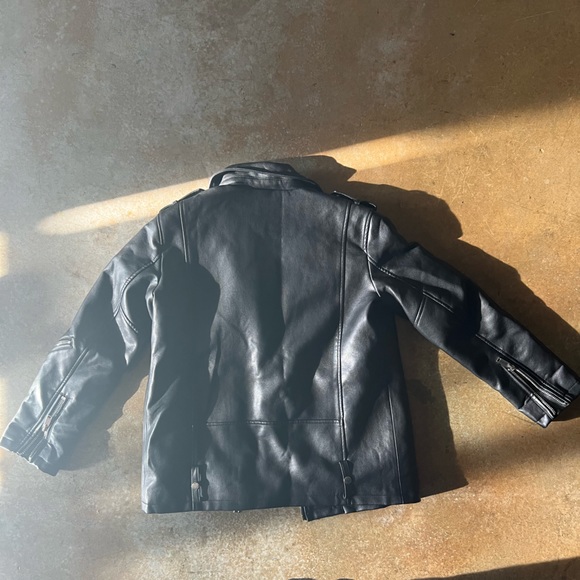 Mango faux leather moto jacket w/ pink satin lining - Picture 9 of 10